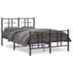vidaXL Cadre de lit métal sans matelas avec pied de lit noir 120x190cm - 120 x 190 cm