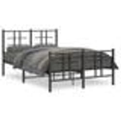 vidaXL Cadre de lit métal sans matelas avec pied de lit noir 120x190cm - 120 x 190 cm