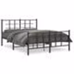 vidaXL Cadre de lit métal sans matelas avec pied de lit noir 135x190cm - 135 x 190 cm