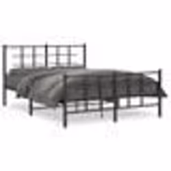 vidaXL Cadre de lit métal sans matelas avec pied de lit noir 140x190cm - 140 x 190 cm