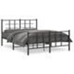 vidaXL Cadre de lit métal sans matelas avec pied de lit noir 140x200cm - 140 x 200 cm