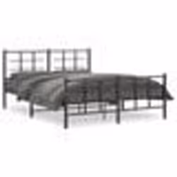 vidaXL Cadre de lit métal sans matelas avec pied de lit noir 160x200cm - 160 x 200 cm