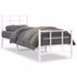 vidaXL Cadre de lit métal sans matelas avec pied de lit blanc 80x200cm - 80 x 200 cm