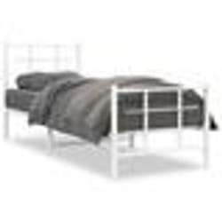 vidaXL Cadre de lit métal sans matelas avec pied de lit blanc 80x200cm - 80 x 200 cm