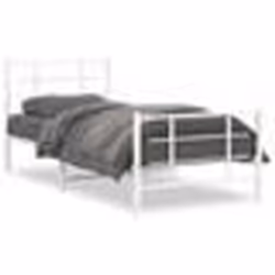 vidaXL Cadre de lit métal sans matelas avec pied de lit blanc 90x190cm - 90 x 190 cm