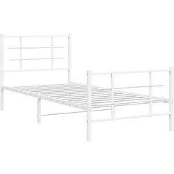 Vidaxl - Cadre de lit métal avec tête de lit/pied de lit blanc 90x200 cm