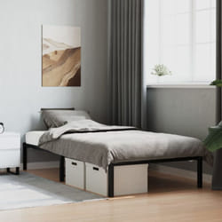 Vidaxl - Cadre de lit métal sans matelas noir 100x190 cm