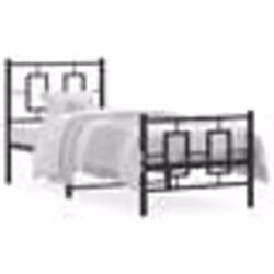 vidaXL Cadre de lit métal sans matelas avec pied de lit noir 80x200 cm - 80 x 200 cm