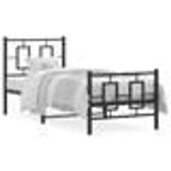vidaXL Cadre de lit métal sans matelas avec pied de lit noir 80x200 cm - 80 x 200 cm