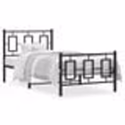 vidaXL Cadre de lit métal sans matelas avec pied de lit noir 90x190 cm - 90 x 190 cm