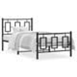vidaXL Cadre de lit métal sans matelas avec pied de lit noir 90x190 cm - 90 x 190 cm