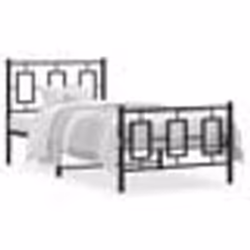 vidaXL Cadre de lit métal sans matelas avec pied de lit noir 90x200 cm - 90 x 200 cm