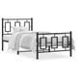 vidaXL Cadre de lit métal sans matelas avec pied de lit noir 90x200 cm - 90 x 200 cm