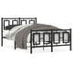 vidaXL Cadre de lit métal sans matelas avec pied de lit noir 120x190cm - 120 x 190 cm