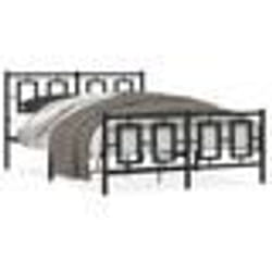 vidaXL Cadre de lit métal sans matelas avec pied de lit noir 135x190cm - 135 x 190 cm