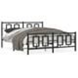 vidaXL Cadre de lit métal sans matelas avec pied de lit noir 160x200cm - 160 x 200 cm