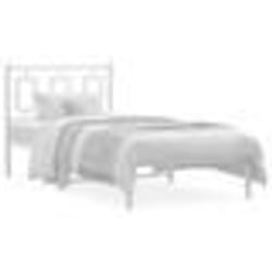 vidaXL Cadre de lit métal sans matelas avec tête de lit blanc 90x190cm - 90 x 190 cm