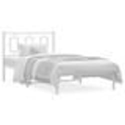 vidaXL Cadre de lit métal sans matelas et tête de lit blanc 100x200 cm - 100 x 200 cm