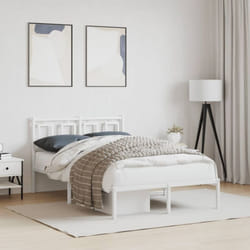 Vidaxl - Cadre de lit métal avec tête de lit blanc 120x190 cm