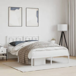 vidaXL Cadre de lit métal sans matelas et tête de lit blanc 135x190 cm - 135 x 190 cm