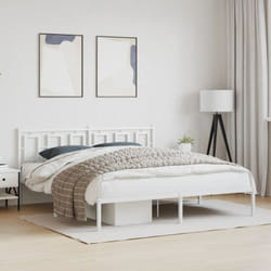 Cadre De Lit Métal Sans Matelas Et Tête De Lit Blanc 183x213 Cm Vidaxl