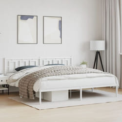 Cadre De Lit Métal Sans Matelas Et Tête De Lit Blanc 193x203 Cm Vidaxl