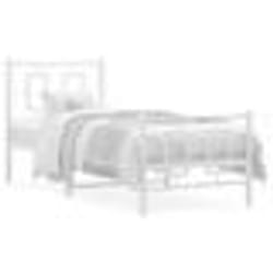 vidaXL Cadre de lit métal sans matelas avec pied de lit blanc 80x200cm - 80 x 200 cm
