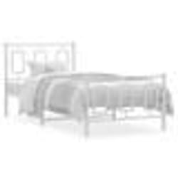 vidaXL Cadre de lit métal sans matelas avec pied de lit blanc 90x190cm - 90 x 190 cm