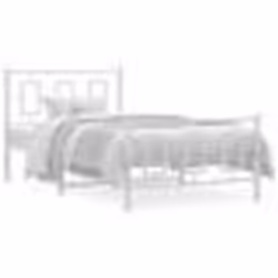 vidaXL Cadre de lit métal sans matelas et pied de lit blanc 100x200 cm - 100 x 200 cm