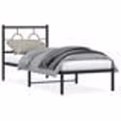 vidaXL Cadre de lit métal sans matelas avec tête de lit noir 80x200 cm - 80 x 200 cm
