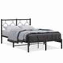vidaXL Cadre de lit métal sans matelas avec tête de lit noir 120x190cm - 120 x 190 cm