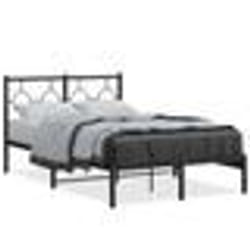 vidaXL Cadre de lit métal sans matelas avec tête de lit noir 120x190cm - 120 x 190 cm
