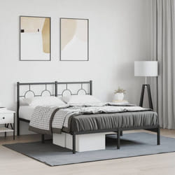 Vidaxl - Cadre de lit métal sans matelas avec tête de lit noir 140x200cm