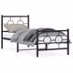 vidaXL Cadre de lit métal sans matelas avec pied de lit noir 80x200 cm - 80 x 200 cm