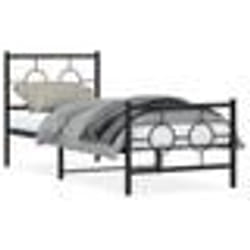 vidaXL Cadre de lit métal sans matelas avec pied de lit noir 80x200 cm - 80 x 200 cm