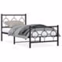 vidaXL Cadre de lit métal sans matelas avec pied de lit noir 90x190 cm - 90 x 190 cm