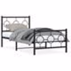 vidaXL Cadre de lit métal sans matelas avec pied de lit noir 90x200 cm - 90 x 200 cm