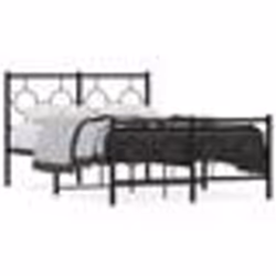vidaXL Cadre de lit métal sans matelas avec pied de lit noir 120x190cm - 120 x 190 cm