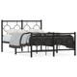 vidaXL Cadre de lit métal sans matelas avec pied de lit noir 120x200cm - 120 x 200 cm