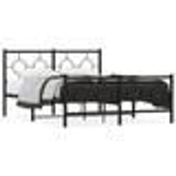 vidaXL Cadre de lit métal sans matelas avec pied de lit noir 135x190cm - 135 x 190 cm