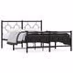 vidaXL Cadre de lit métal sans matelas avec pied de lit noir 140x190cm - 140 x 190 cm