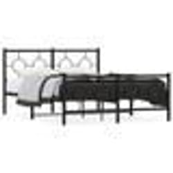 vidaXL Cadre de lit métal sans matelas avec pied de lit noir 140x190cm - 140 x 190 cm