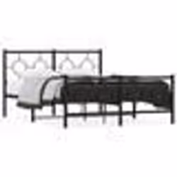 vidaXL Cadre de lit métal sans matelas avec pied de lit noir 140x200cm - 140 x 200 cm
