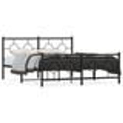 vidaXL Cadre de lit métal sans matelas avec pied de lit noir 150x200cm - 150 x 200 cm