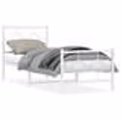vidaXL Cadre de lit métal sans matelas avec pied de lit blanc 80x200cm - 80 x 200 cm