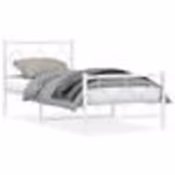 vidaXL Cadre de lit métal sans matelas avec pied de lit blanc 90x200cm - 90 x 200 cm