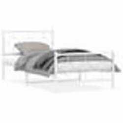 vidaXL Cadre de lit métal sans matelas et pied de lit blanc 100x200 cm - 100 x 200 cm