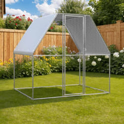 Poulailler argenté et gris 2x2x2 m acier galvanisé Vidaxl