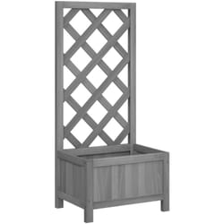 Vidaxl - Jardinière avec treillis gris bois massif de sapin