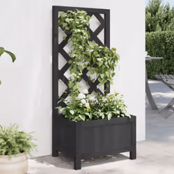 Description générale Cette jardinière en bois avec treillis est idéale pour les plantes grimpantes dans votre jardin, sur vot ...